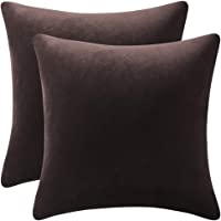 Funda Cojín- Paquete de 2- Fundas de Almohada Decorativas Cuadradas de Terciopelo Blando Sólido- Fundas Cojín Euro para…